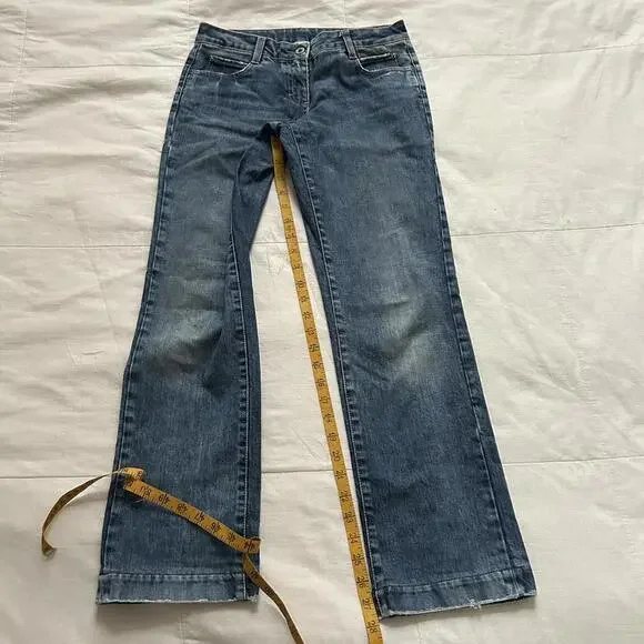 90s D&G designer medium wash jeans flap back pockets casual boot cut fit Size xs - Picture 6 of 8